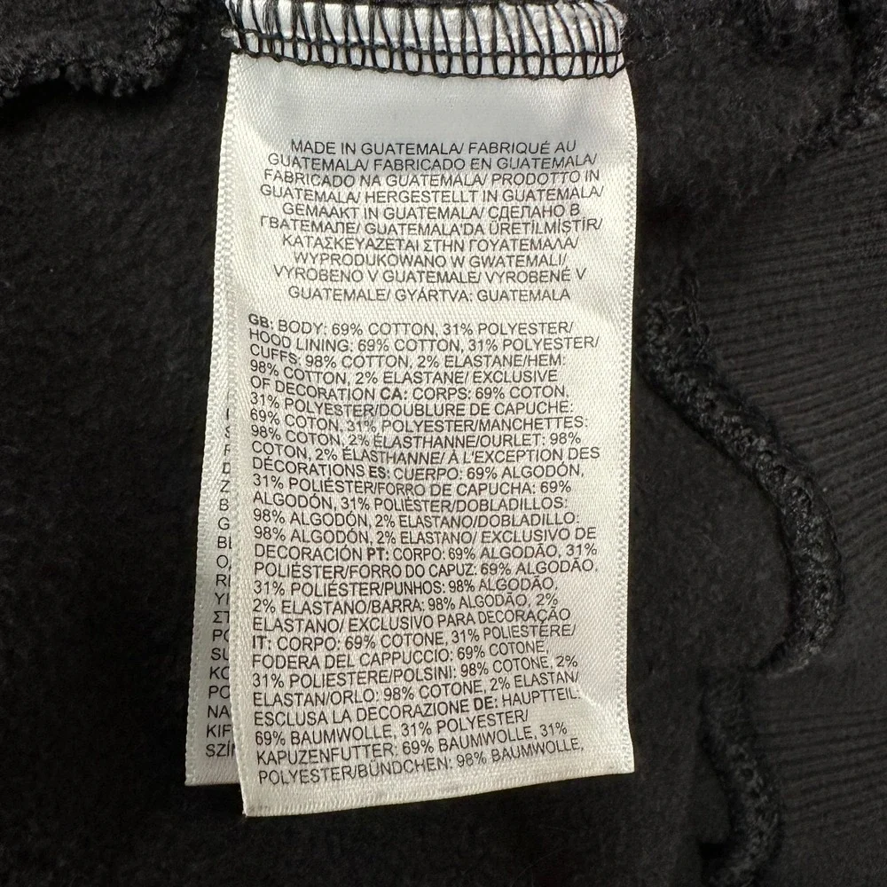 The North Face Hoodie Mens M Black Pullover Logo‎ Fleece Sweatshirt